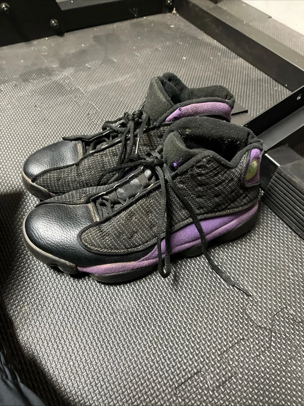 Jordan Kids Black and Purple High-Top Sneakers